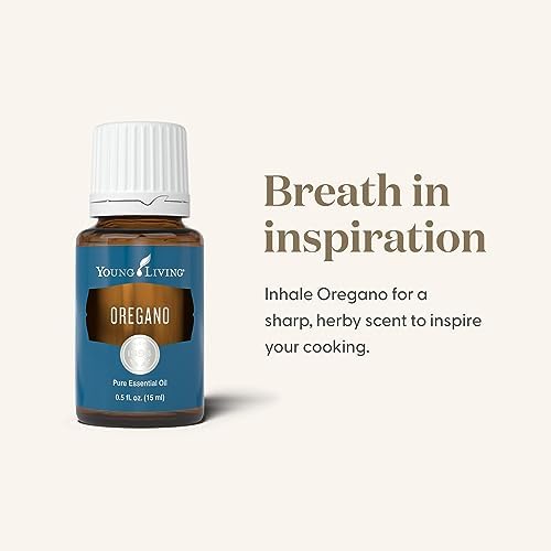 Oregano essential oil bottle on white background