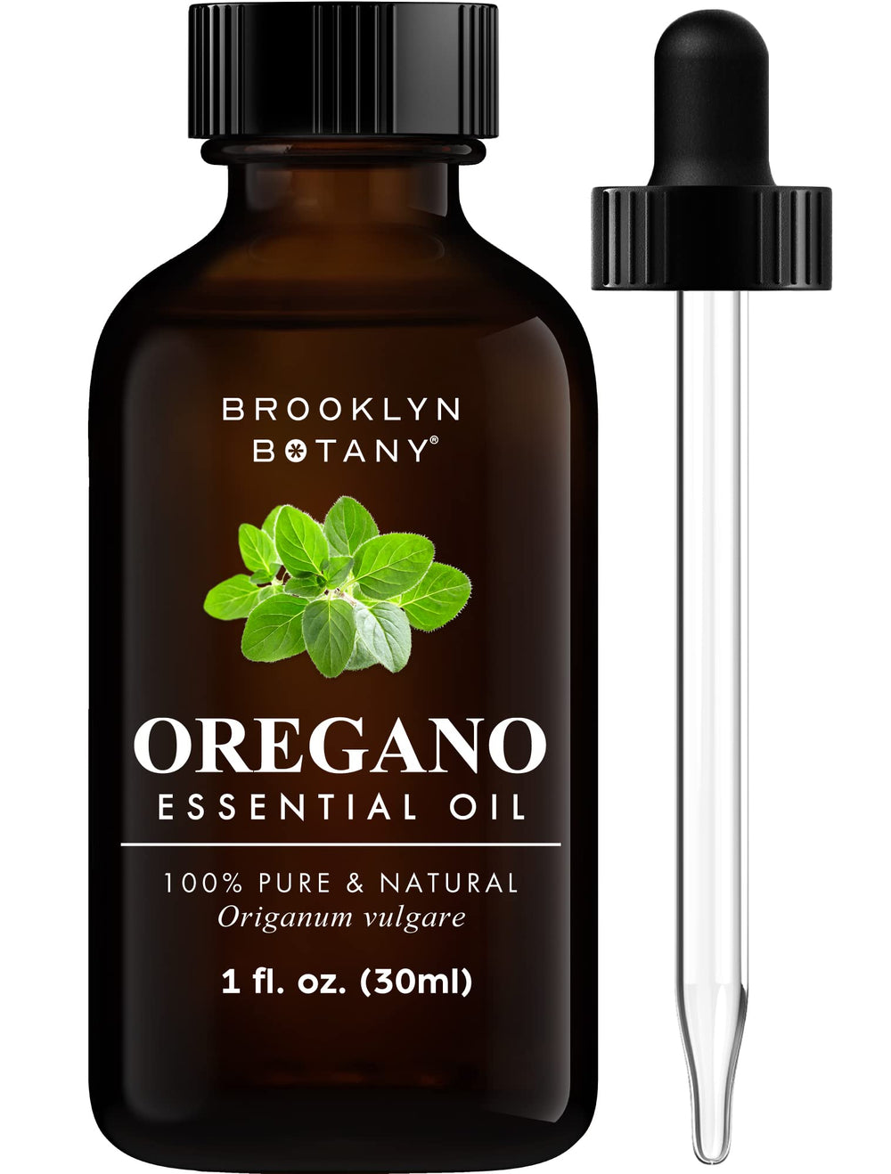 Brooklyn Botany Oregano Essential Oil in amber dropper bottle