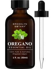 Brooklyn Botany Oregano Essential Oil in amber dropper bottle