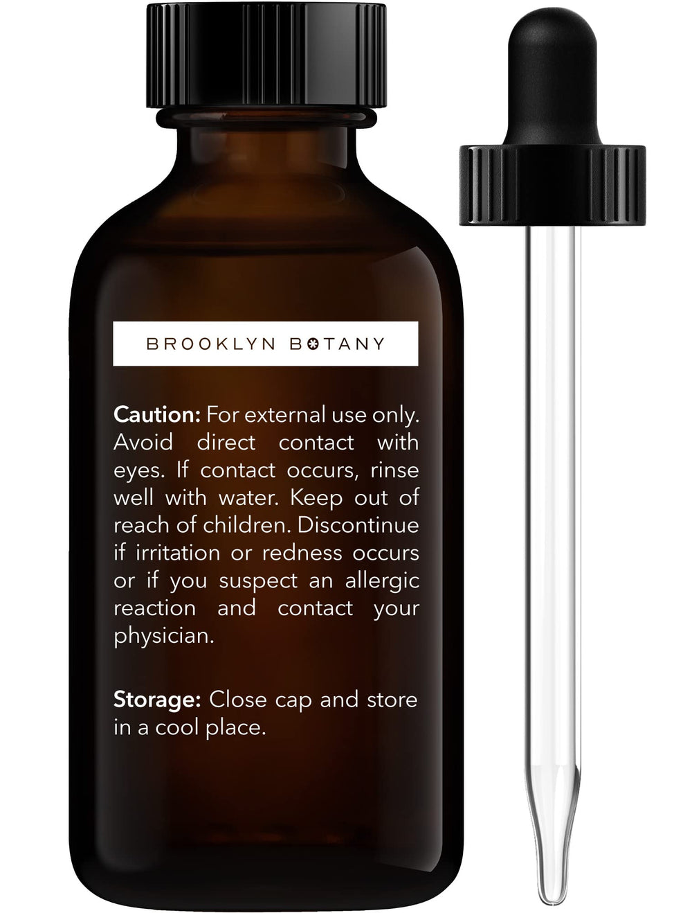 Oregano essential oil in amber bottle with dropper - close view