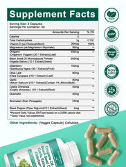 Close-up of 11-in-1 blend ingredients including oregano oil