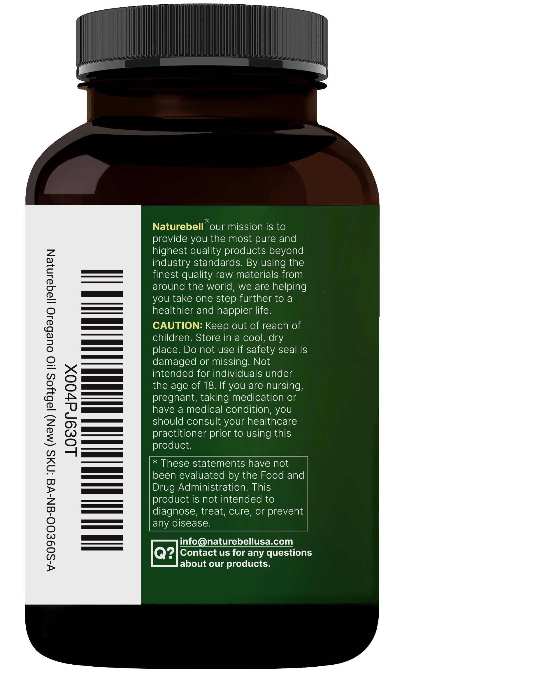 NatureBell oregano oil dietary supplement 360 day supply image