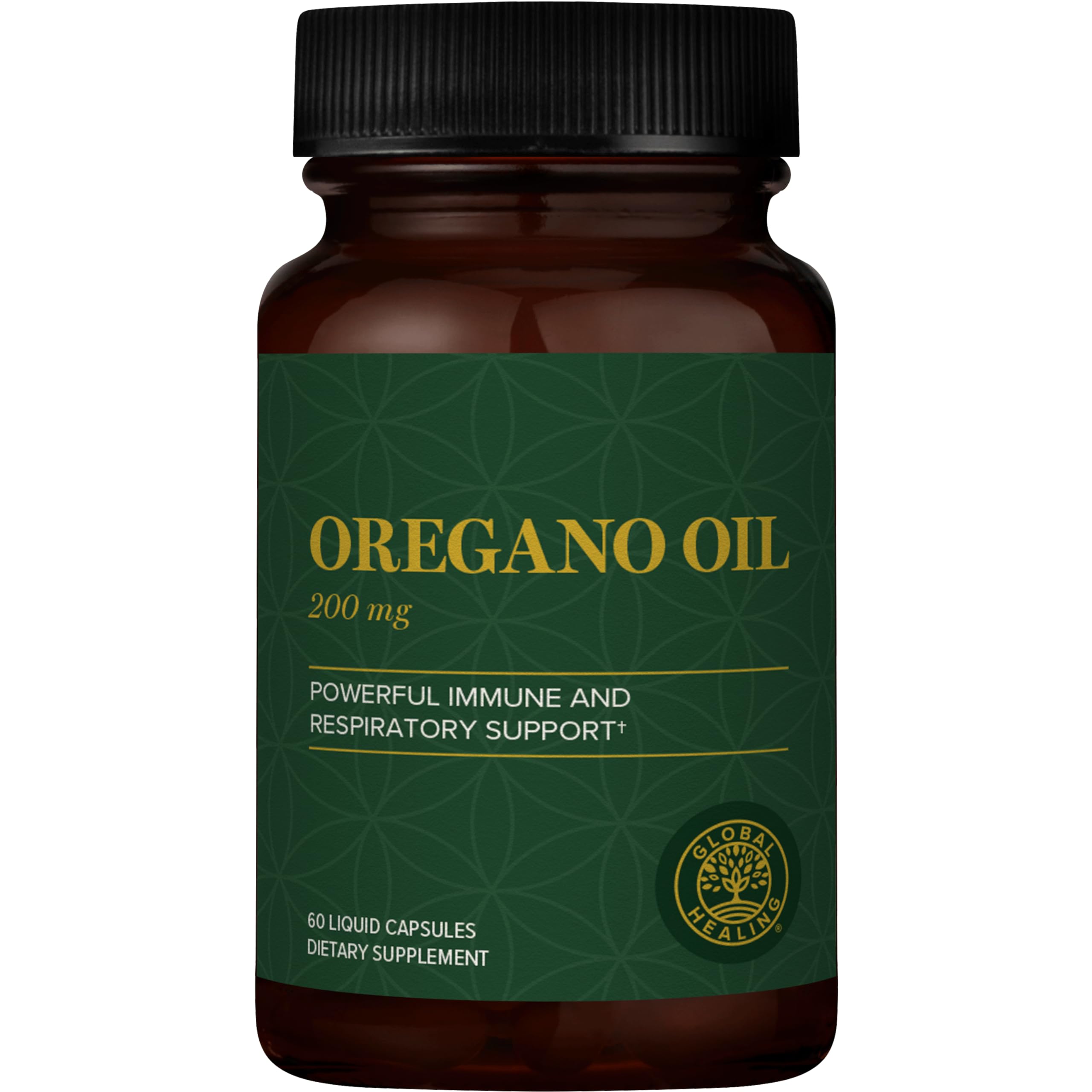 Global Healing Center oregano oil capsules bottle and packaging