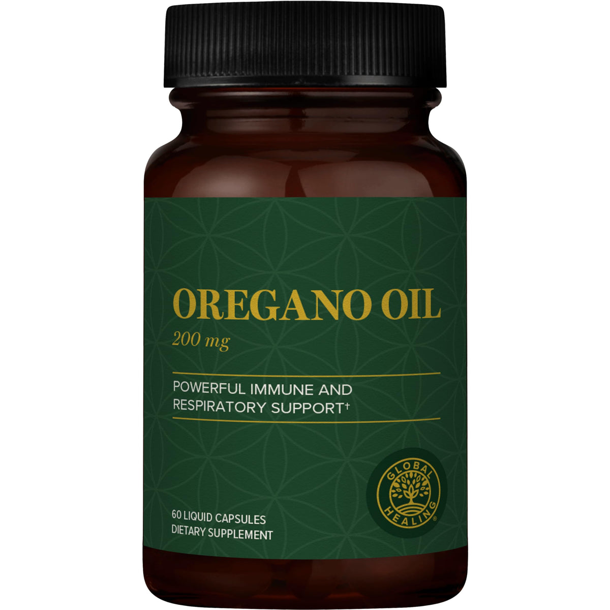 Global Healing Center oregano oil capsules bottle and packaging