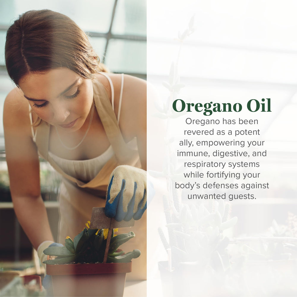 Close-up of oregano oil capsules showing cayenne pepper extract