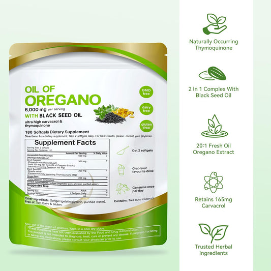 Close-up of oregano oil capsules