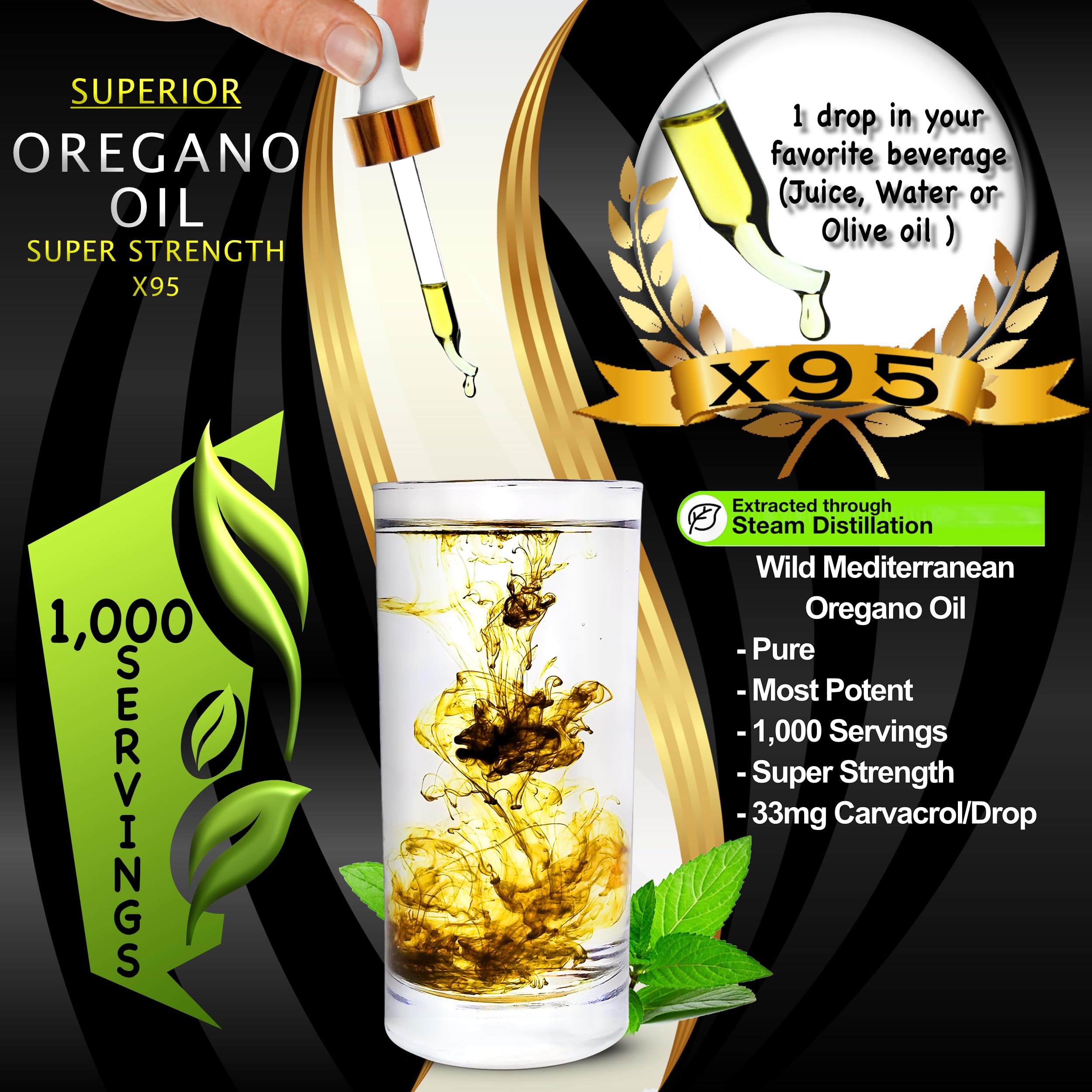 12 month supply of oregano oil drops packaging