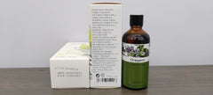 Label and dropper on oregano essential oil bottle