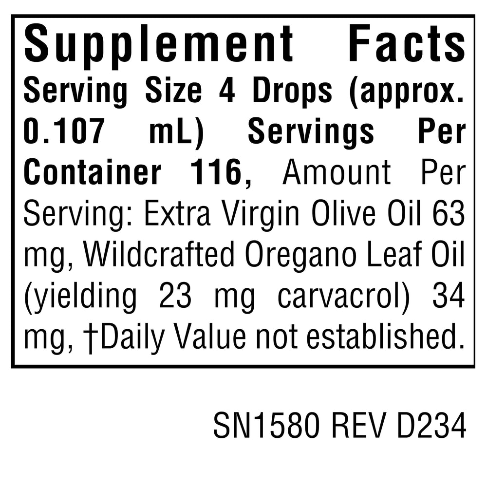 Oregano oil liquid bottle, 1 oz option