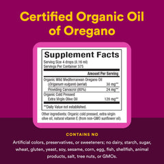 Oregano oil liquid supplement with high carvacrol content for immune support