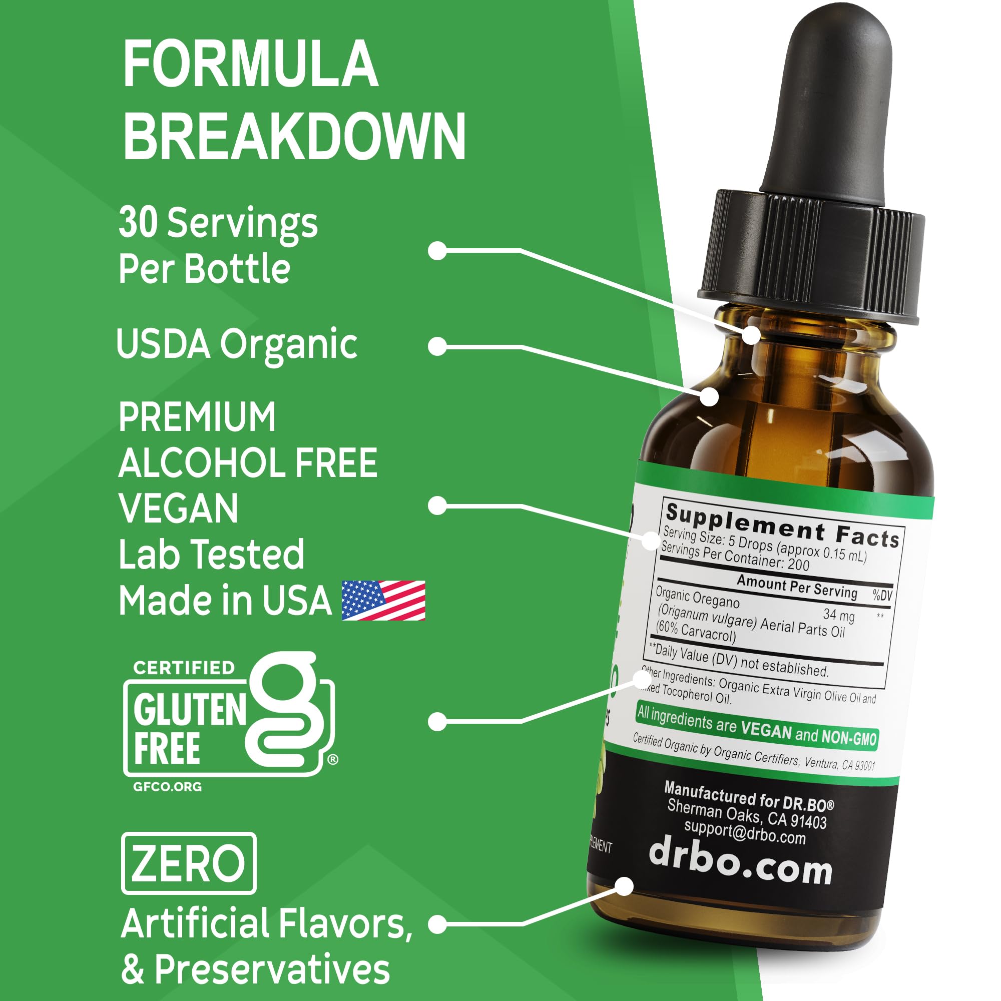 USDA Organic and Non-GMO vegan certification icons