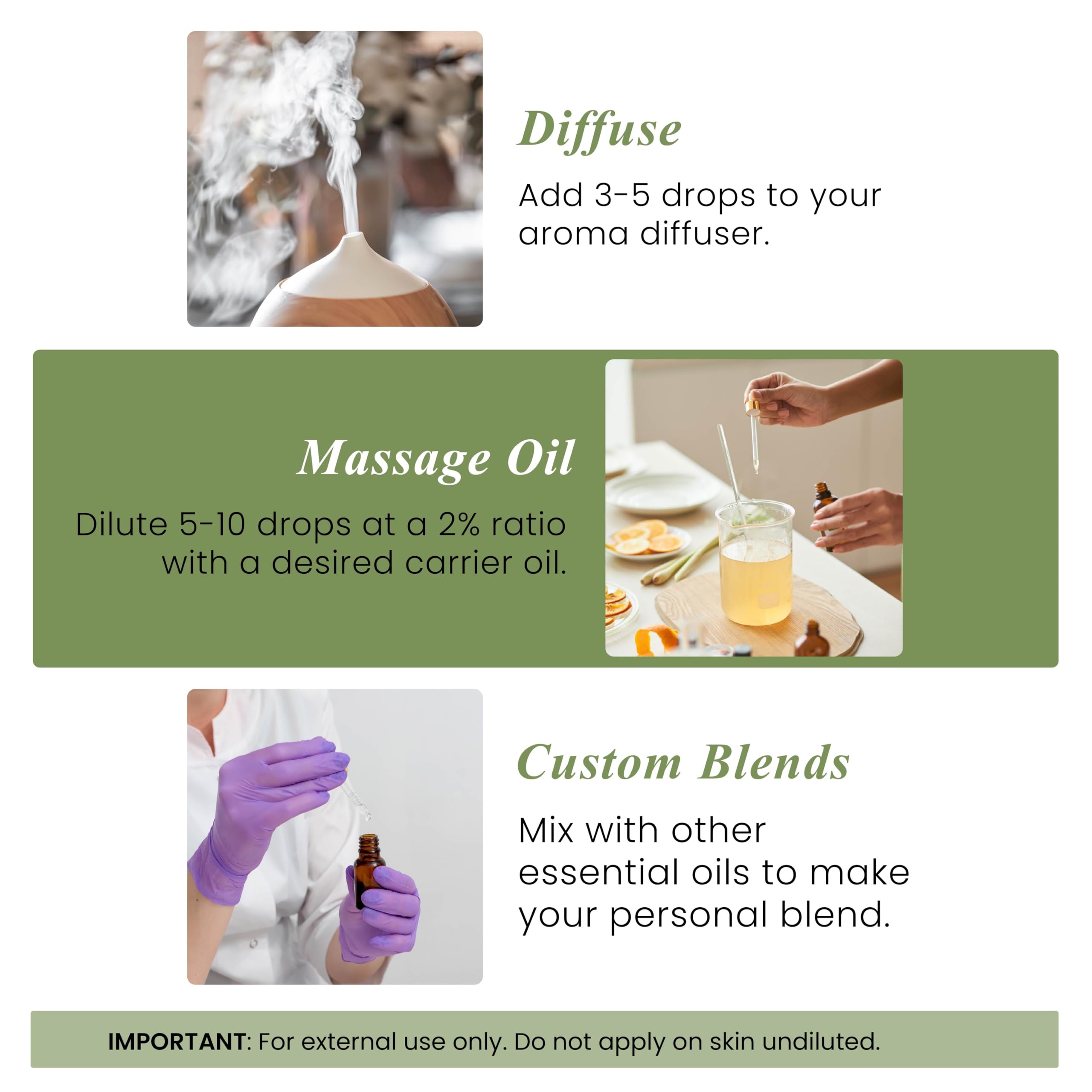 Oregano oil for skincare and massage