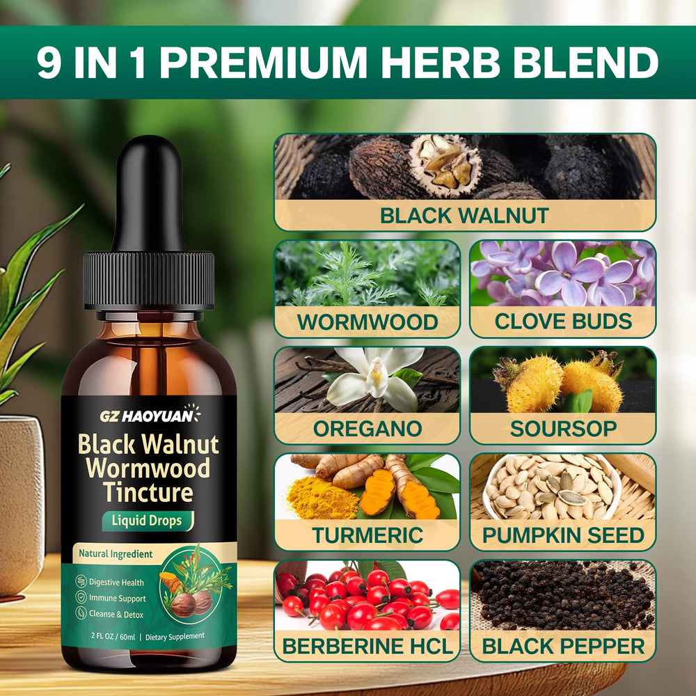 Herbs and supplements: oregano, turmeric, soursop, berberine in drops