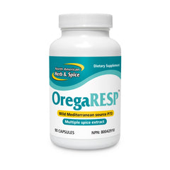 OregaResp bottle with 90 veggie capsules