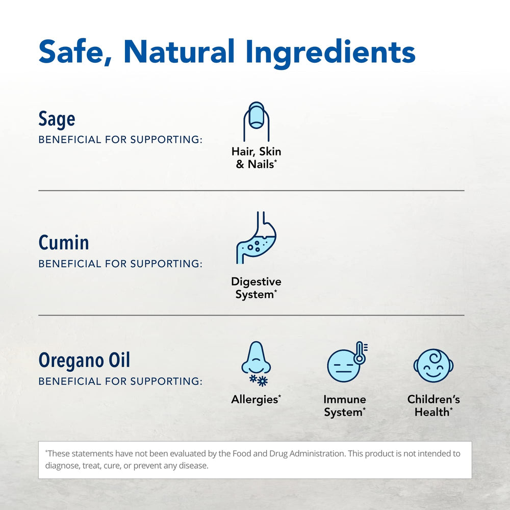 Close-up of Oreganol P73 oregano oil ingredient on the bottle label