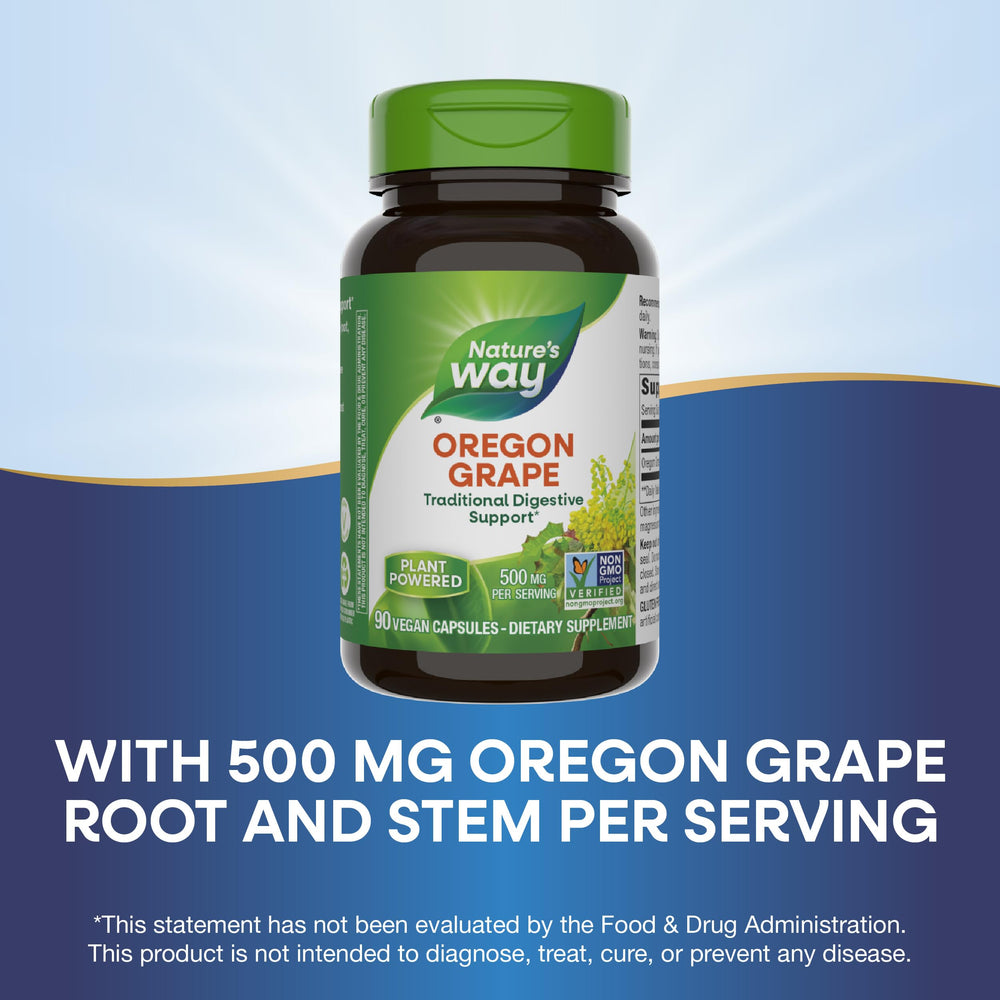 Oregon Grape root, rhizome and stem ingredients