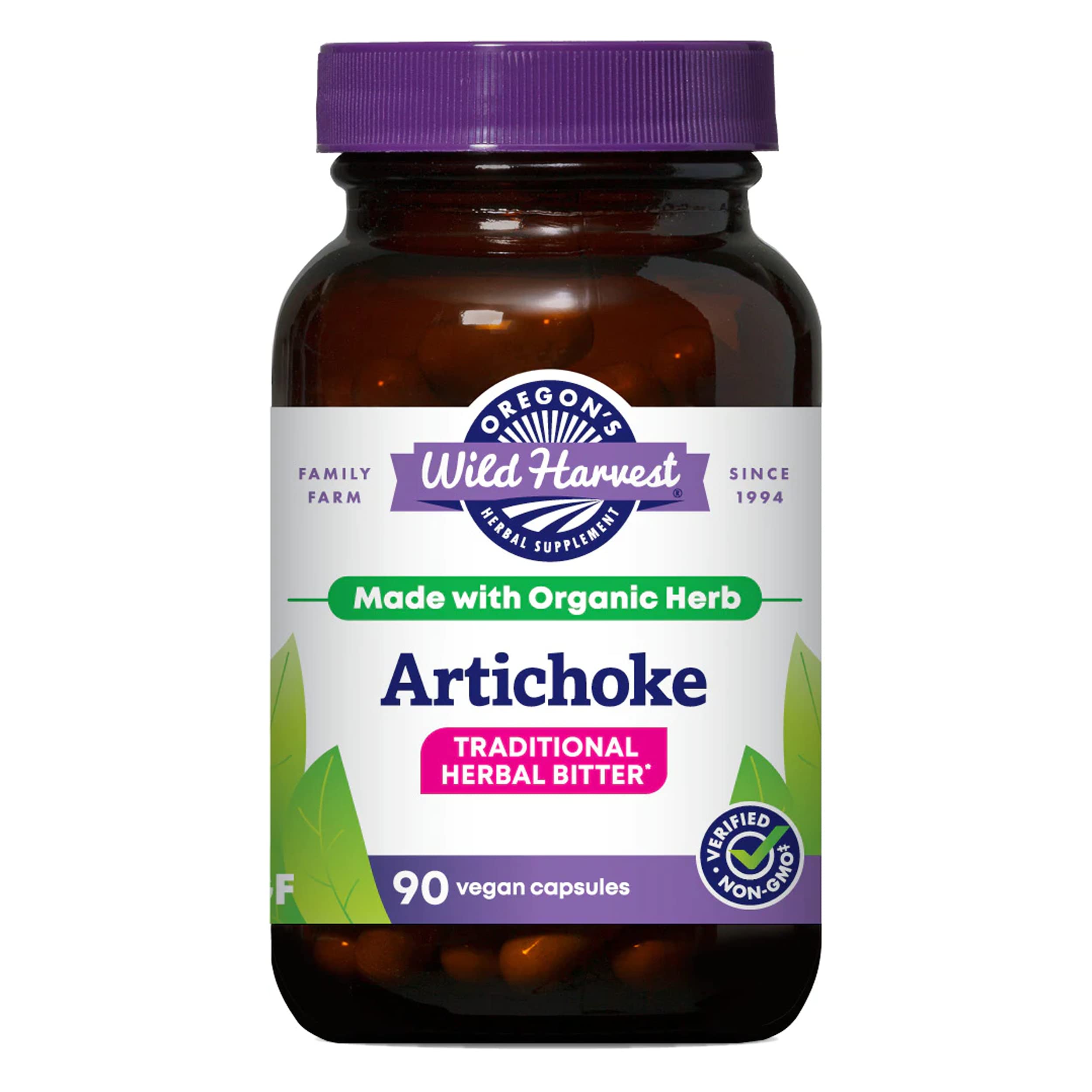 Oregon's Wild Harvest Artichoke Organic Herbal Supplement bottle and label