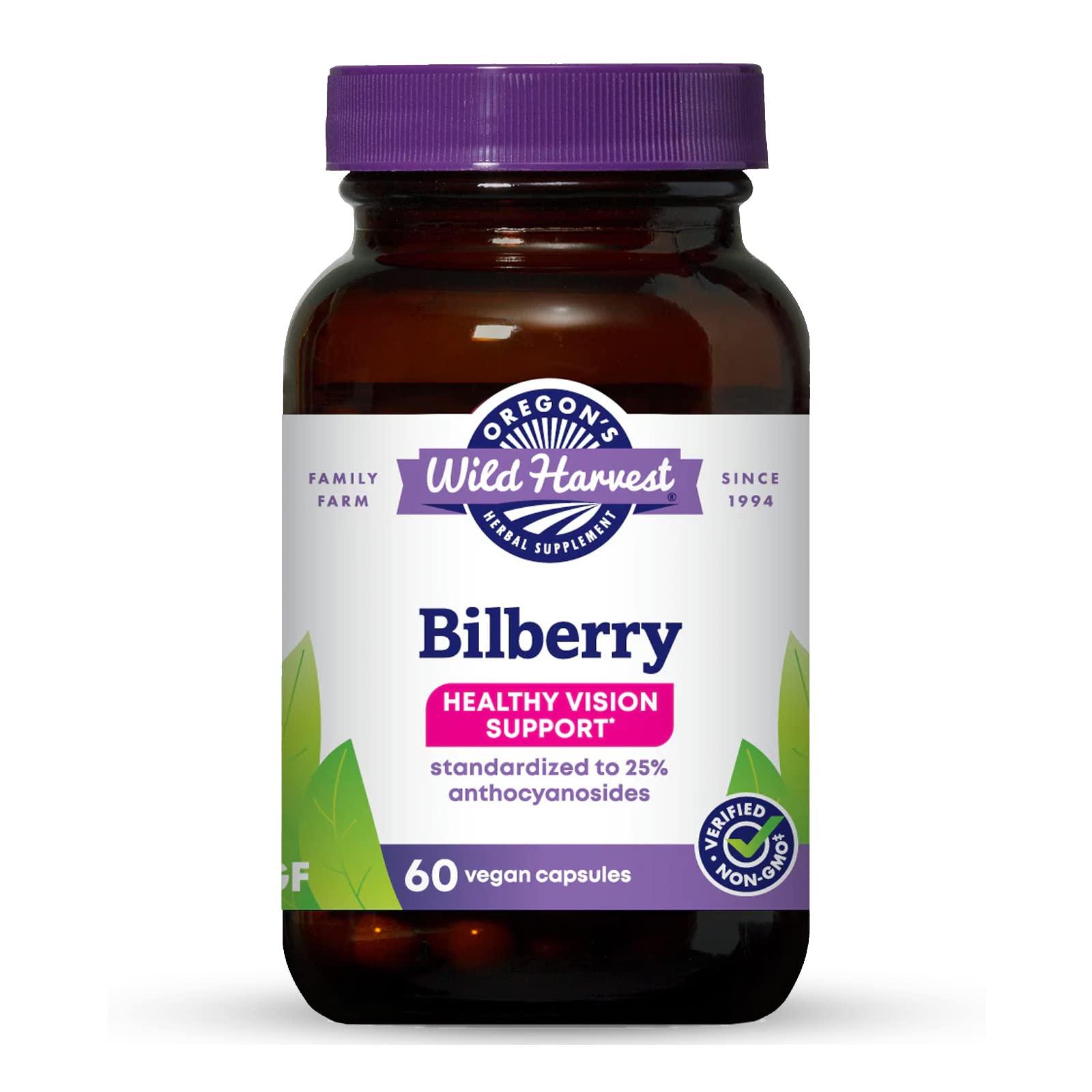 Oregon's Wild Harvest Bilberry capsules bottle