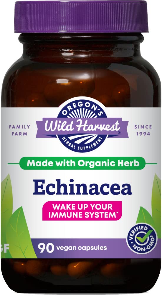 Bottle of Oregon's Wild Harvest Echinacea Organic Herbal Supplement