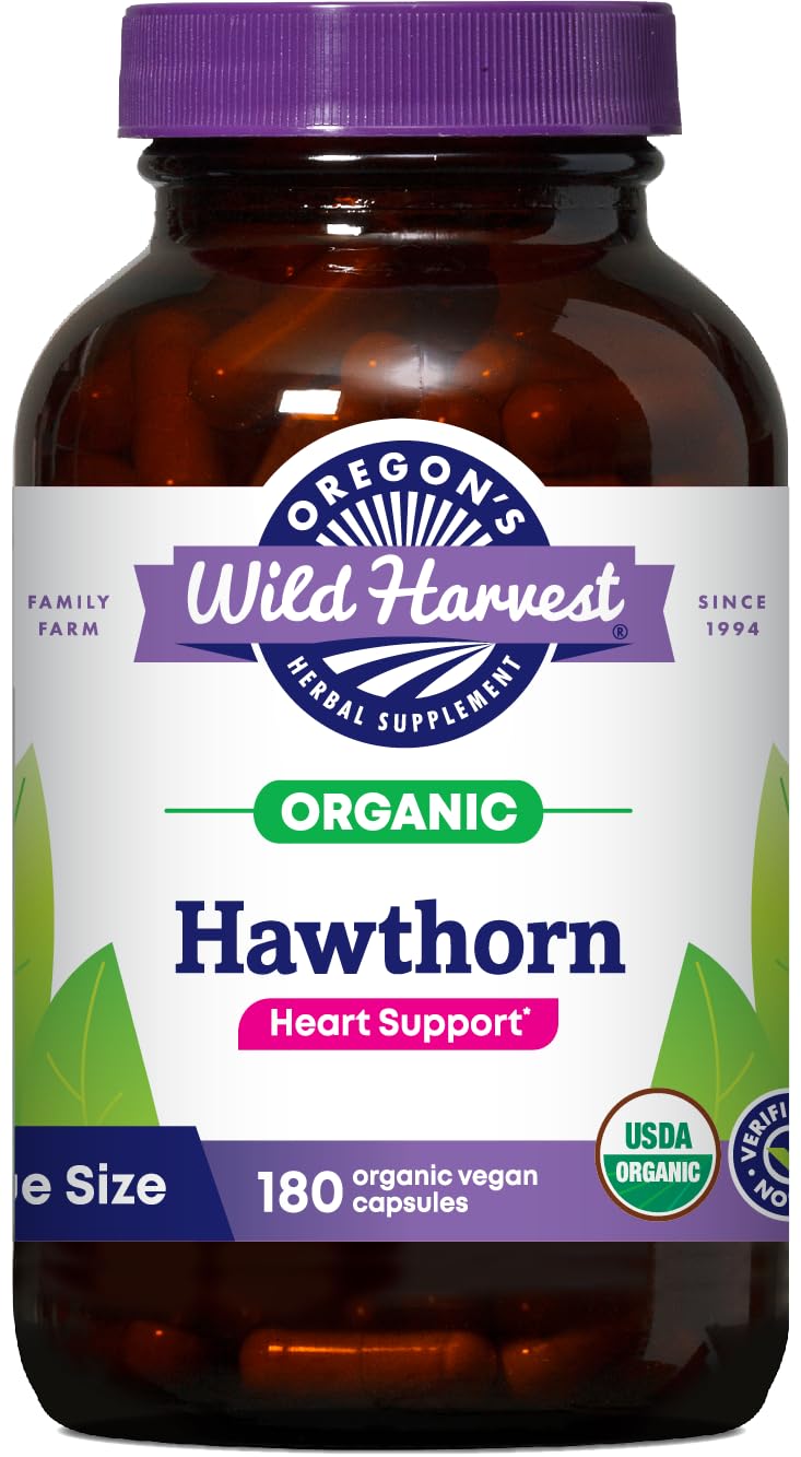 Oregon's Wild Harvest Hawthorn capsules – 180 vegan capsules, organic