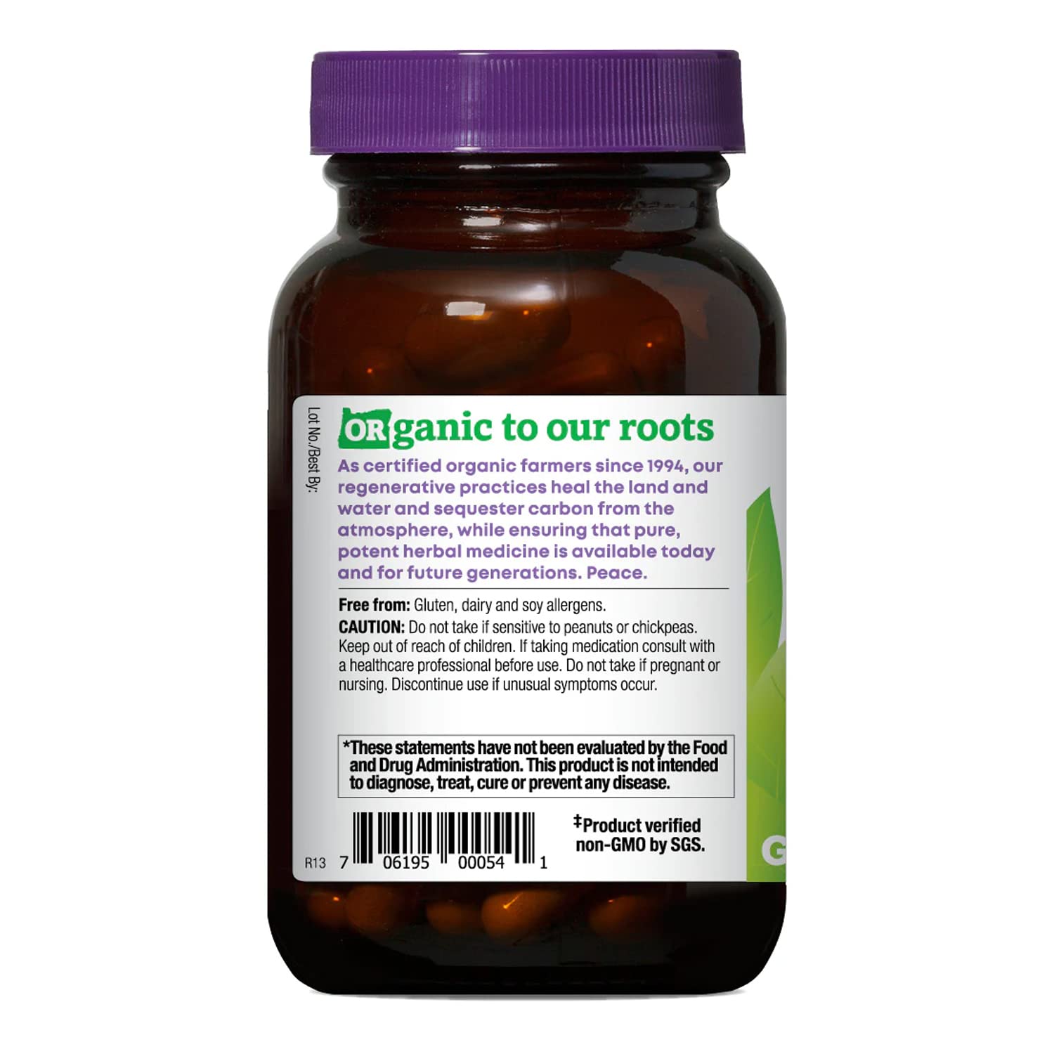 Back of packaging showing supplement facts