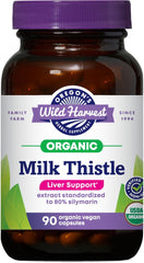 Bottle of Oregon's Wild Harvest Milk Thistle – 90 organic vegan capsules