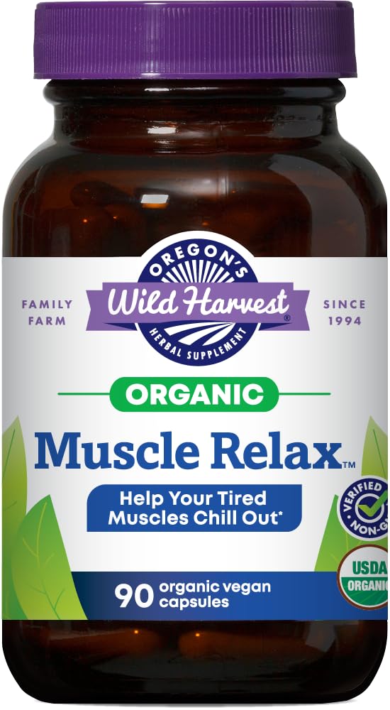 Front view of Oregon's Wild Harvest Muscle Relax packaging
