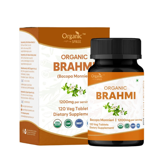 Organic Spree Brahmi 120 Tablets bottle label