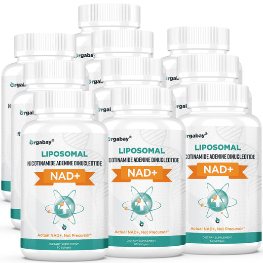 Orgabay Liposomal NAD+ supplement bottle with 60-day supply
