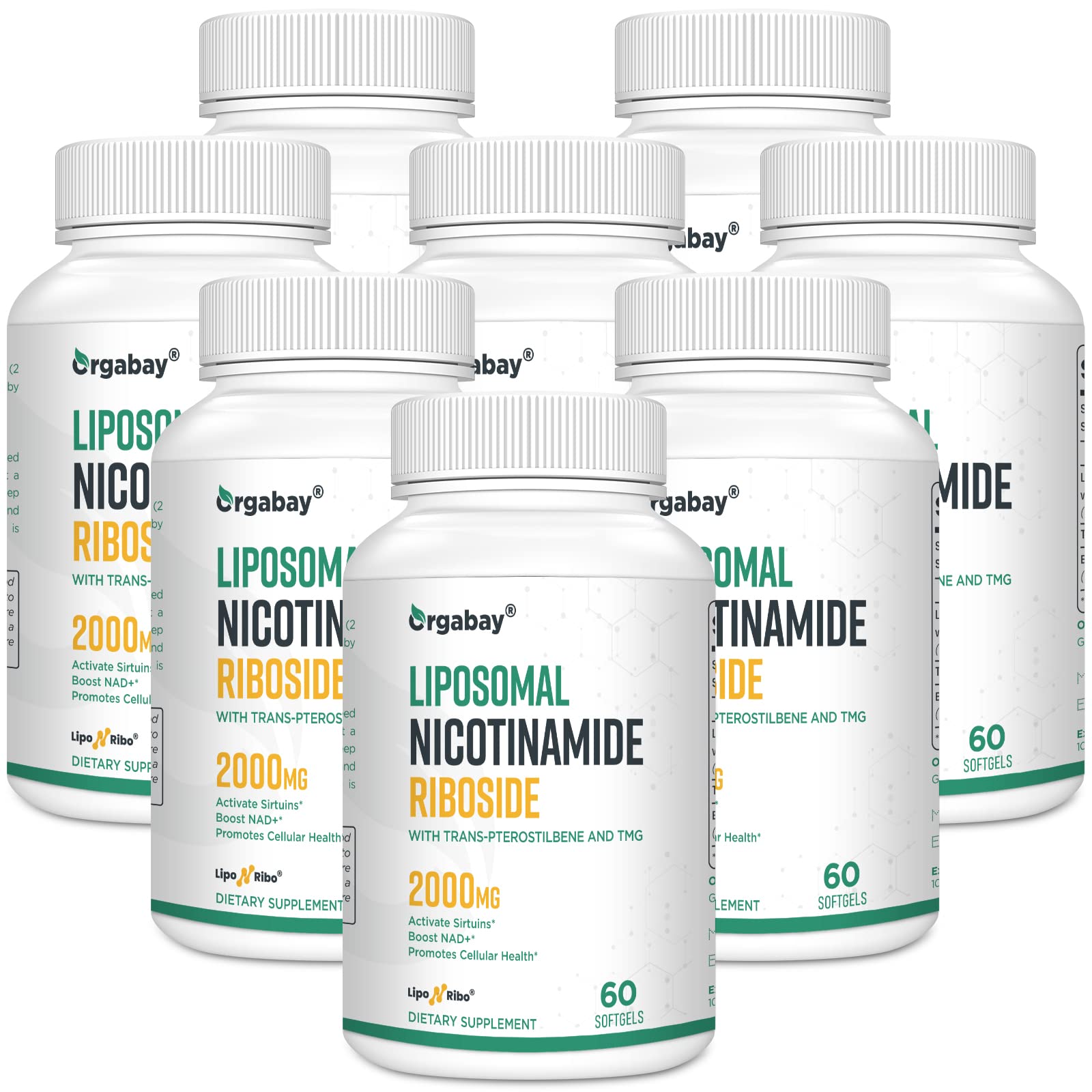 Orgabay Liposomal Nicotinamide Riboside bottle for enhanced NAD+ support and easy daily dosing.