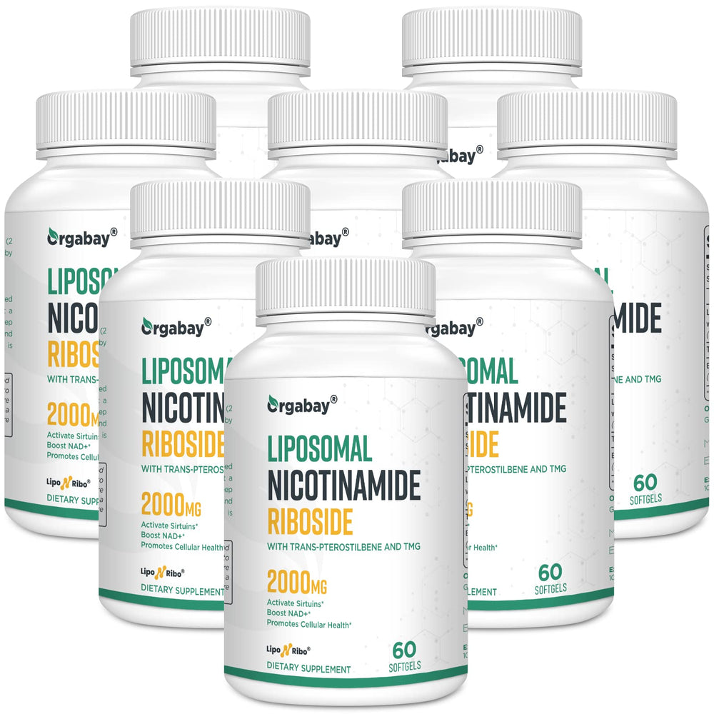 Orgabay Liposomal Nicotinamide Riboside bottle for enhanced NAD+ support and easy daily dosing.