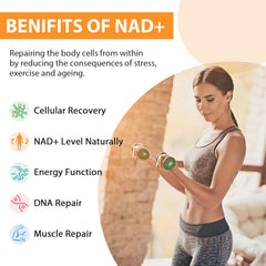 Orgabay NAD+ liposomal packaging and label infographic