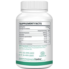 Orgabay quercetin with bromelain zinc vitamin C and turmeric packaging