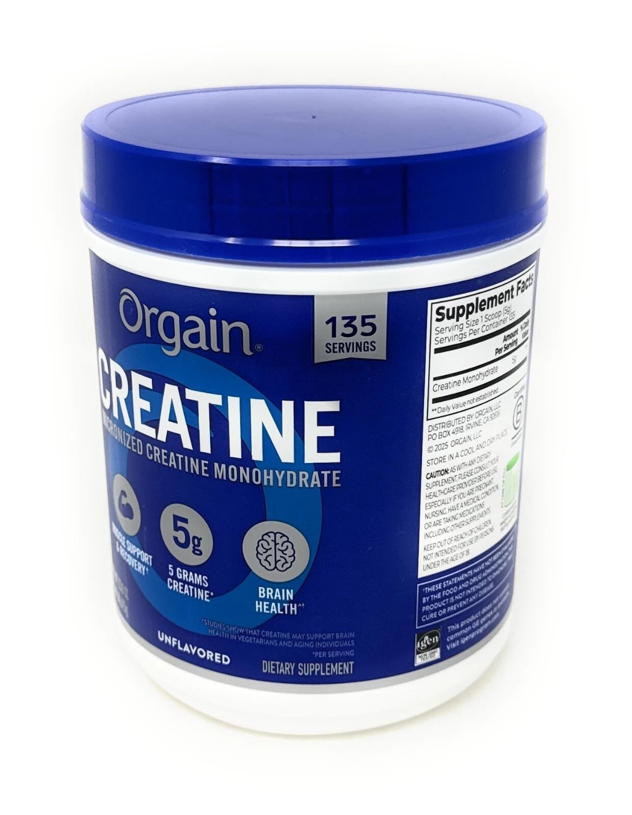 Ingredient list for Orgain unflavored creatine monohydrate