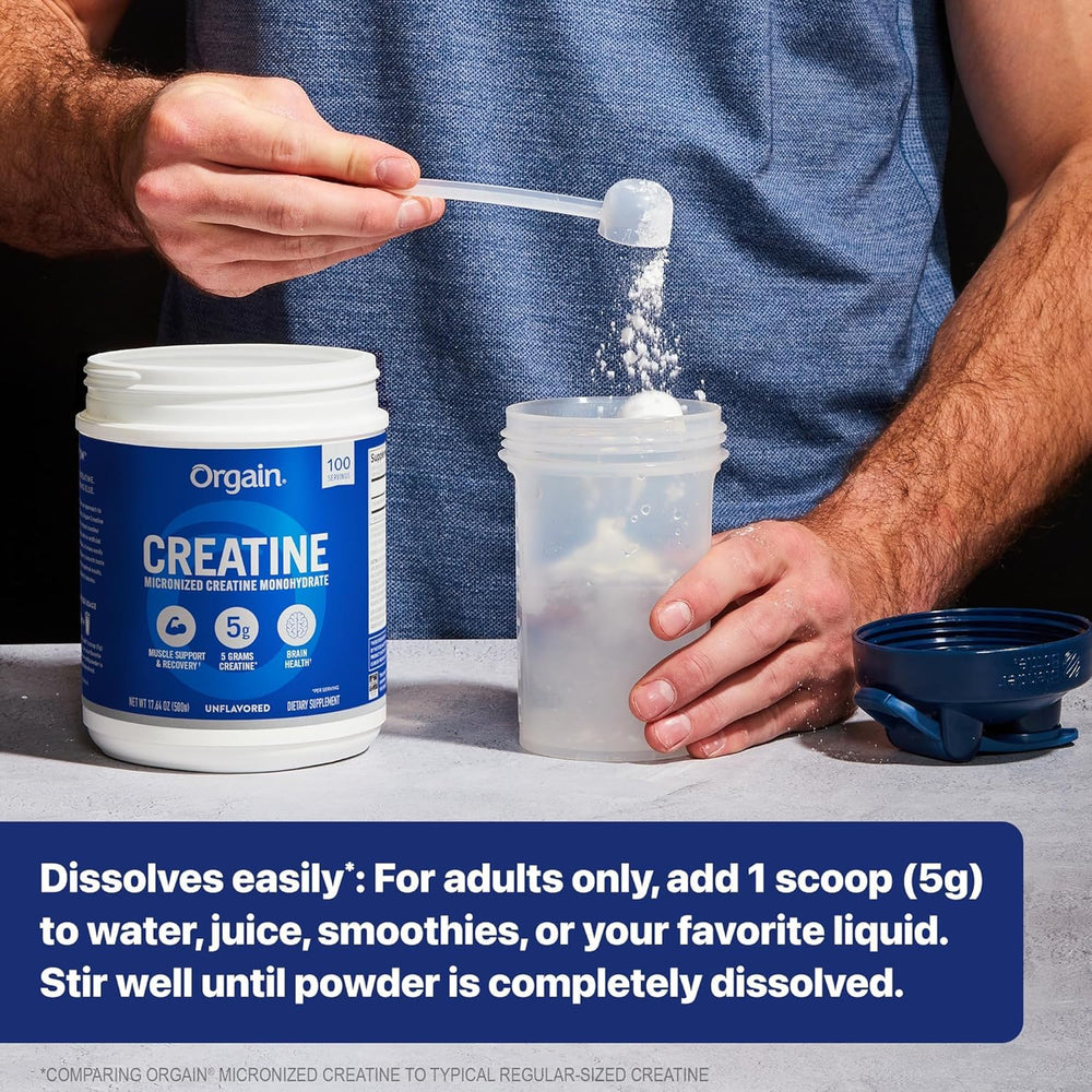 Vegan, dairy-free creatine monohydrate packaging