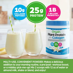 Vanilla Bean Orgain protein powder with probiotics and collagen packaging