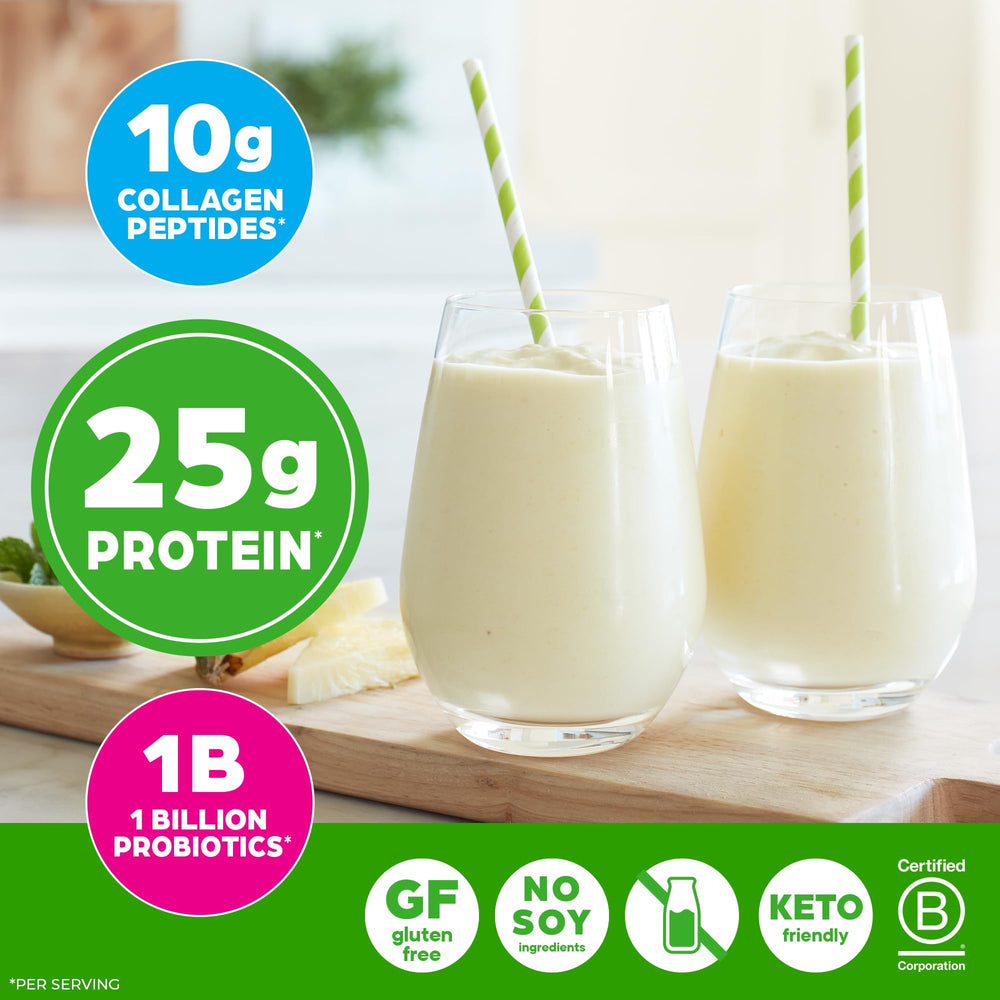 Orgain shakes being prepared in blender bottle for workout recovery.