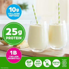 Orgain shakes being prepared in blender bottle for workout recovery.