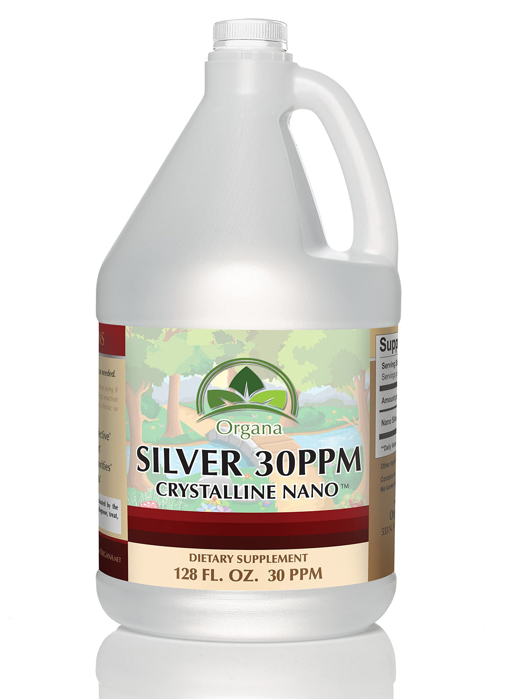 Organa Crystalline Nano Colloidal Silver bottle front view - 1 Gallon