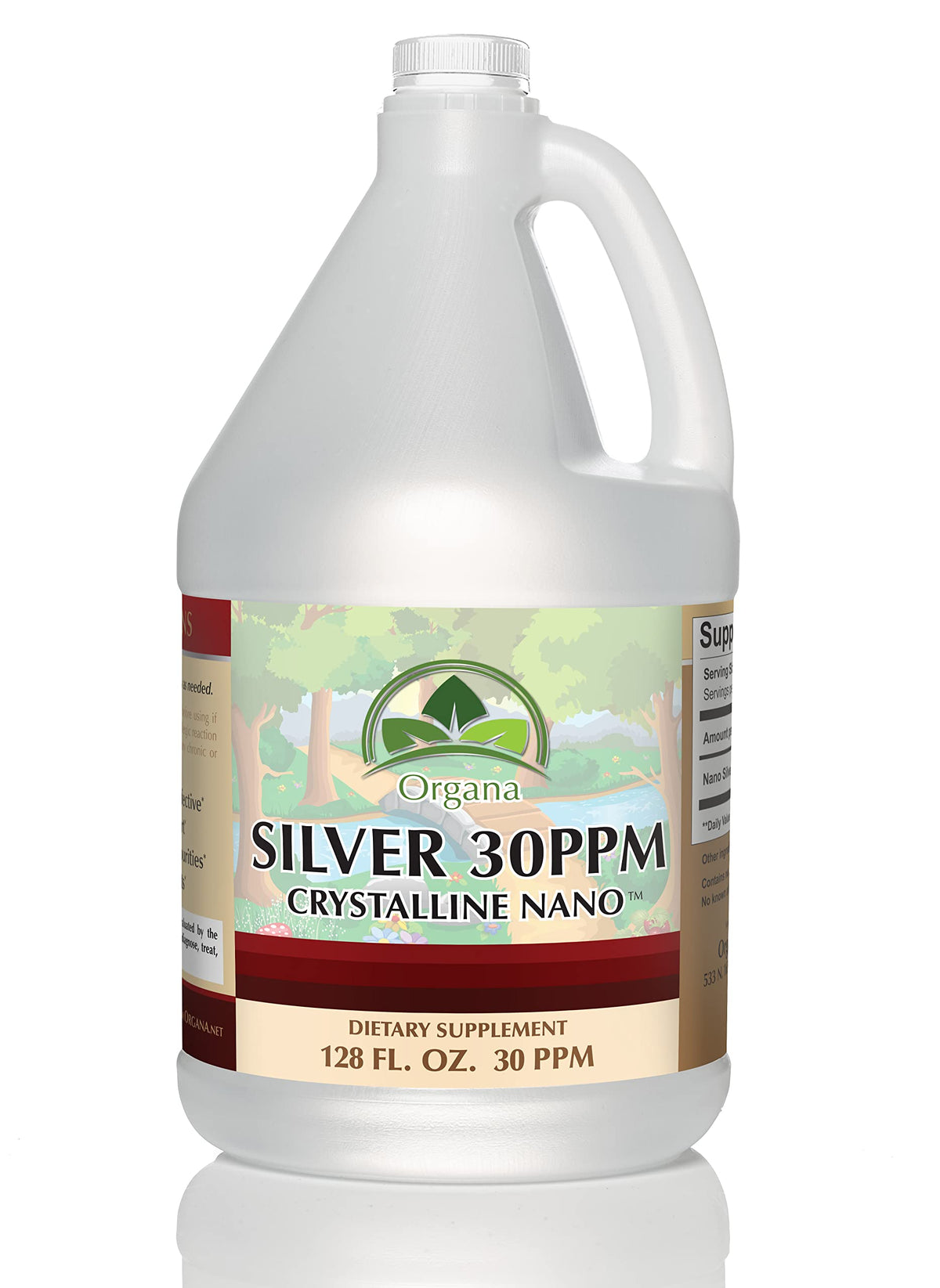 Organa Crystalline Nano Colloidal Silver bottle front view - 1 Gallon