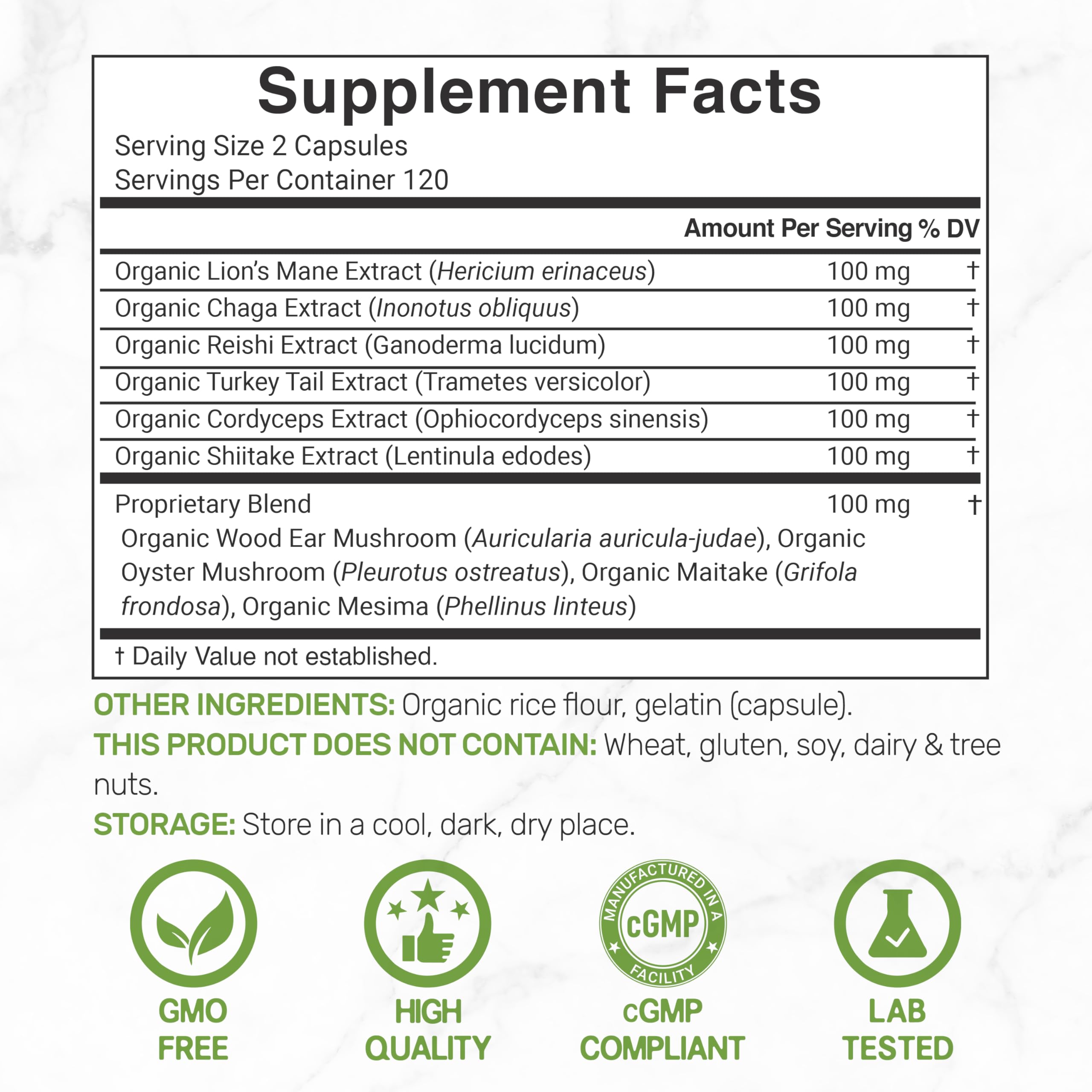 Product bottle with 240 capsules and Non-GMO label