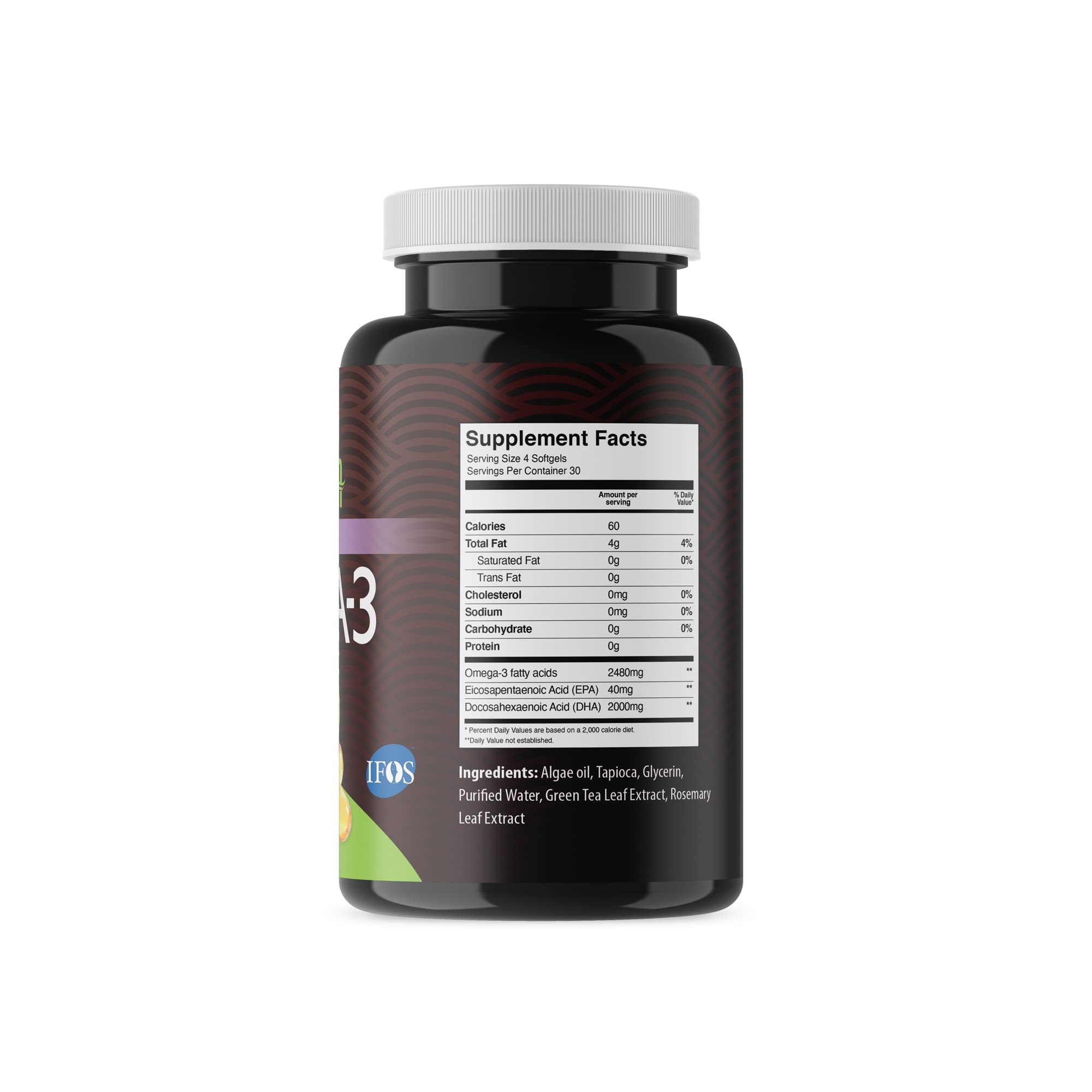 Organic cold-pressed algae oil providing EPA & DHA omega-3