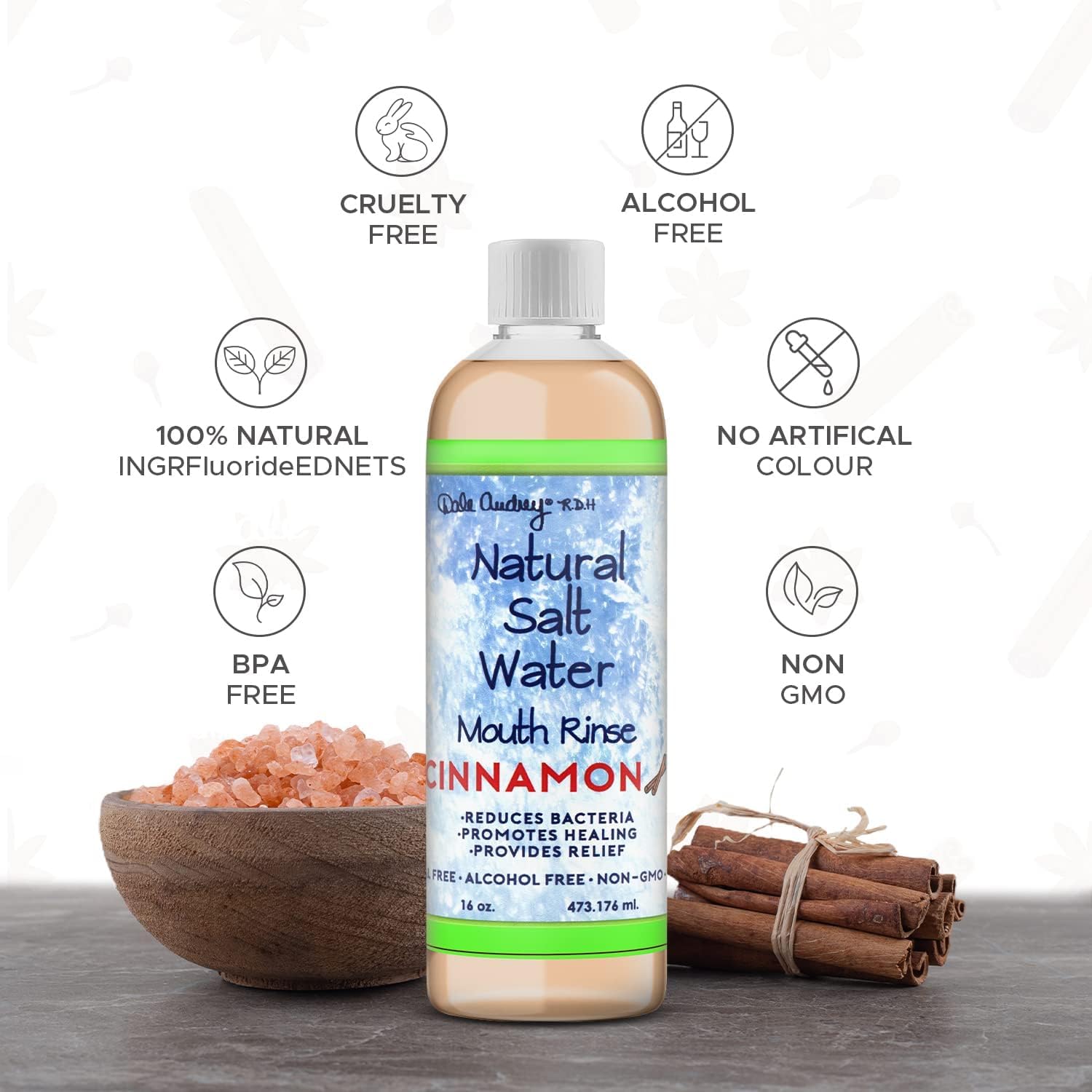 Organic aloe vera, holy basil, oregano in mouthwash