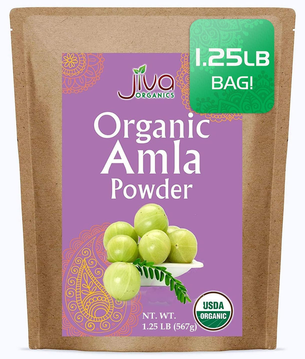 Bulk 1.25 lb organic amla powder in resealable bag