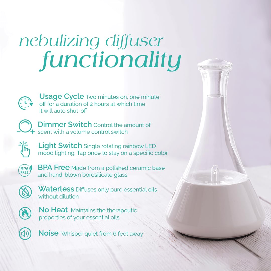 Organic Aromas Opulence quiet diffuser in action for subtle room diffusion