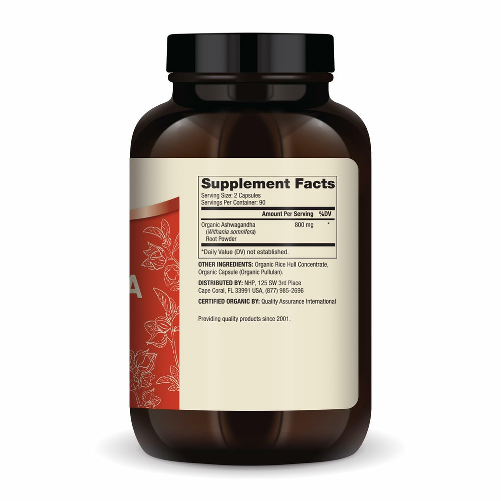 Organic ashwagandha root powder 800 mg per serving