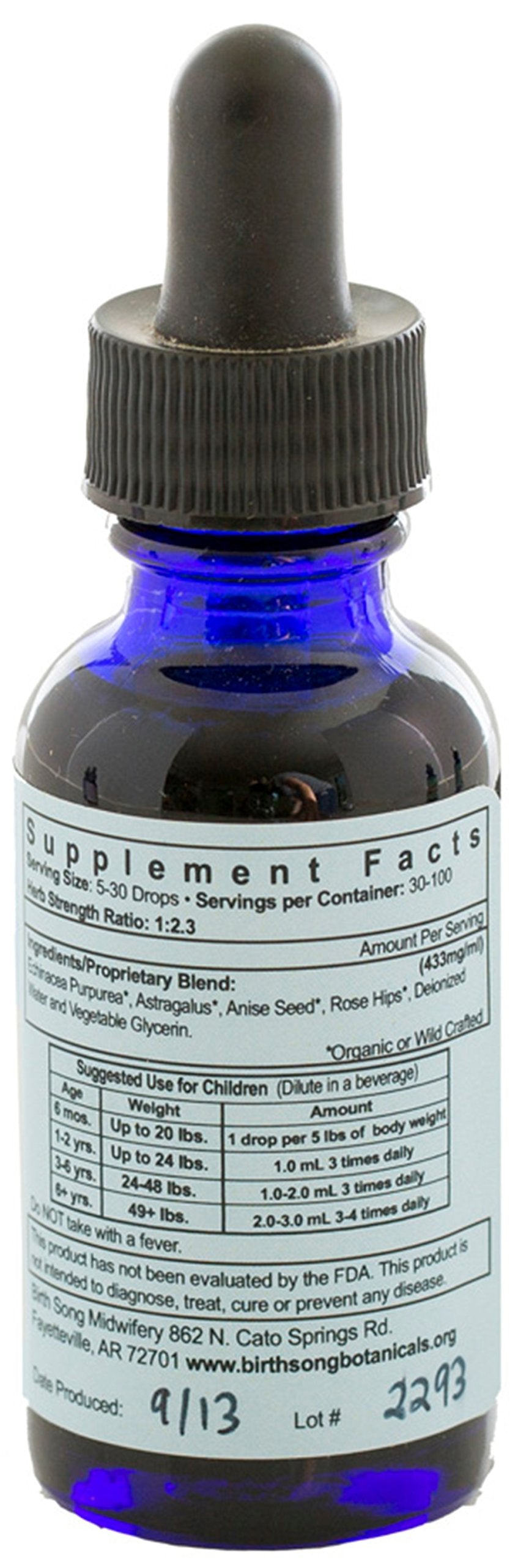 Organic astragalus root used in the tincture