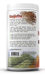 Organic Aura Manjistha Powder packaging 16 oz