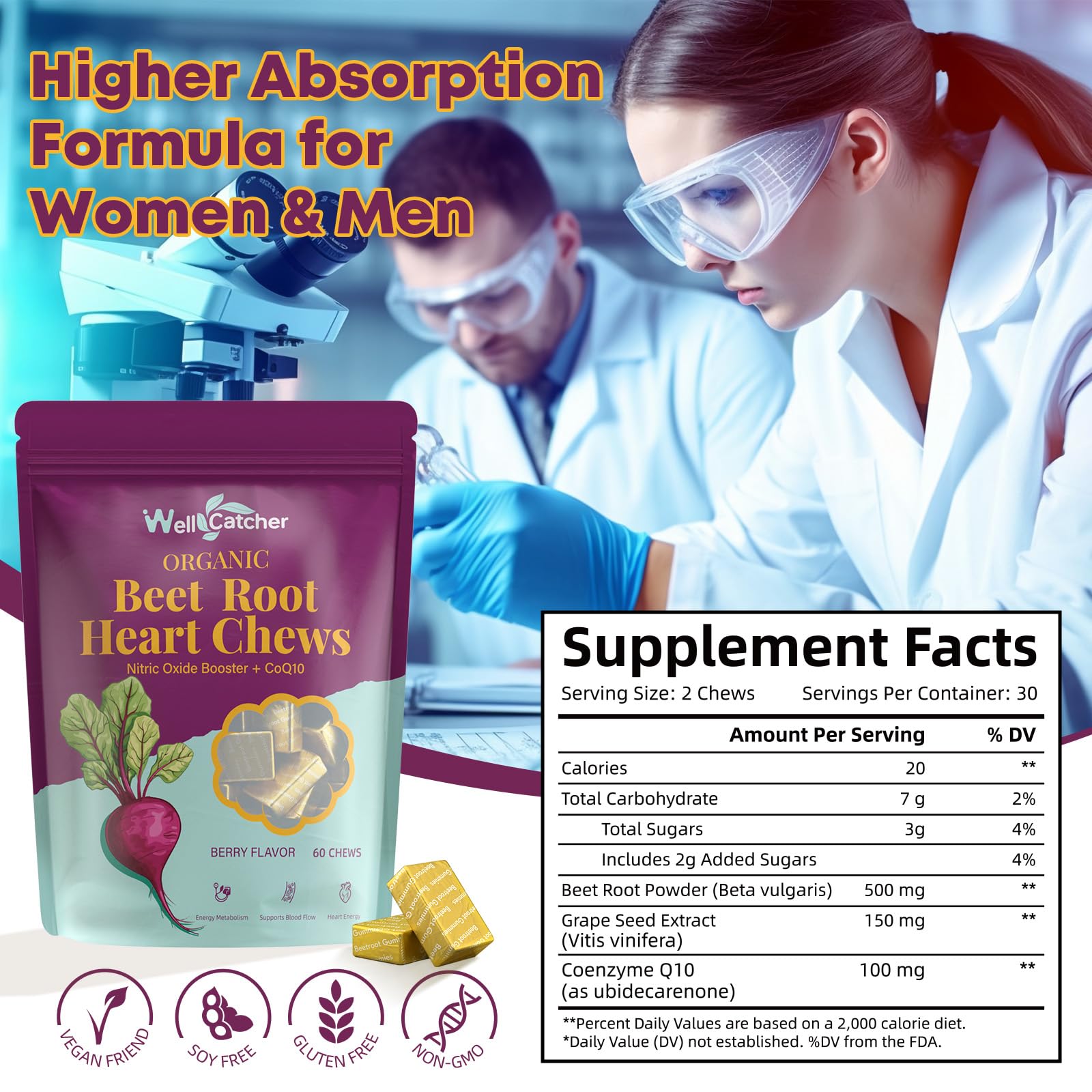 Beet Root Chews box and bottle on white background