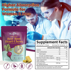 Beet Root Chews box and bottle on white background